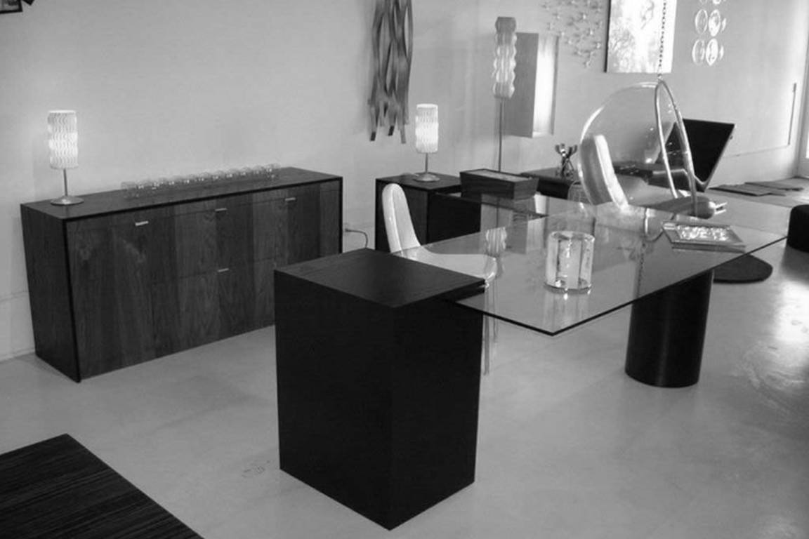 inside Modern Home Office Glass Desk
